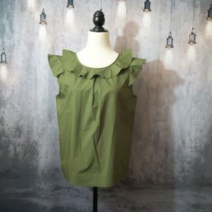 J.Crew Olive Green Shirt Blouse 12P